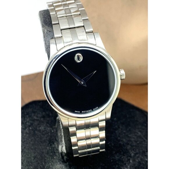 Movado Women\'s Watch 0607537 Museum Swiss Quartz Black Dial Silver Steel 28mm main image 4